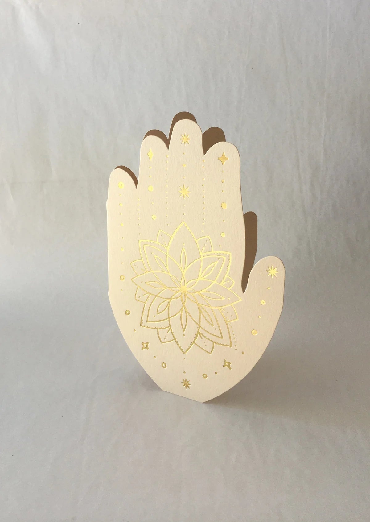 The Little Press Gold Hamsa Lotus Greeting Card