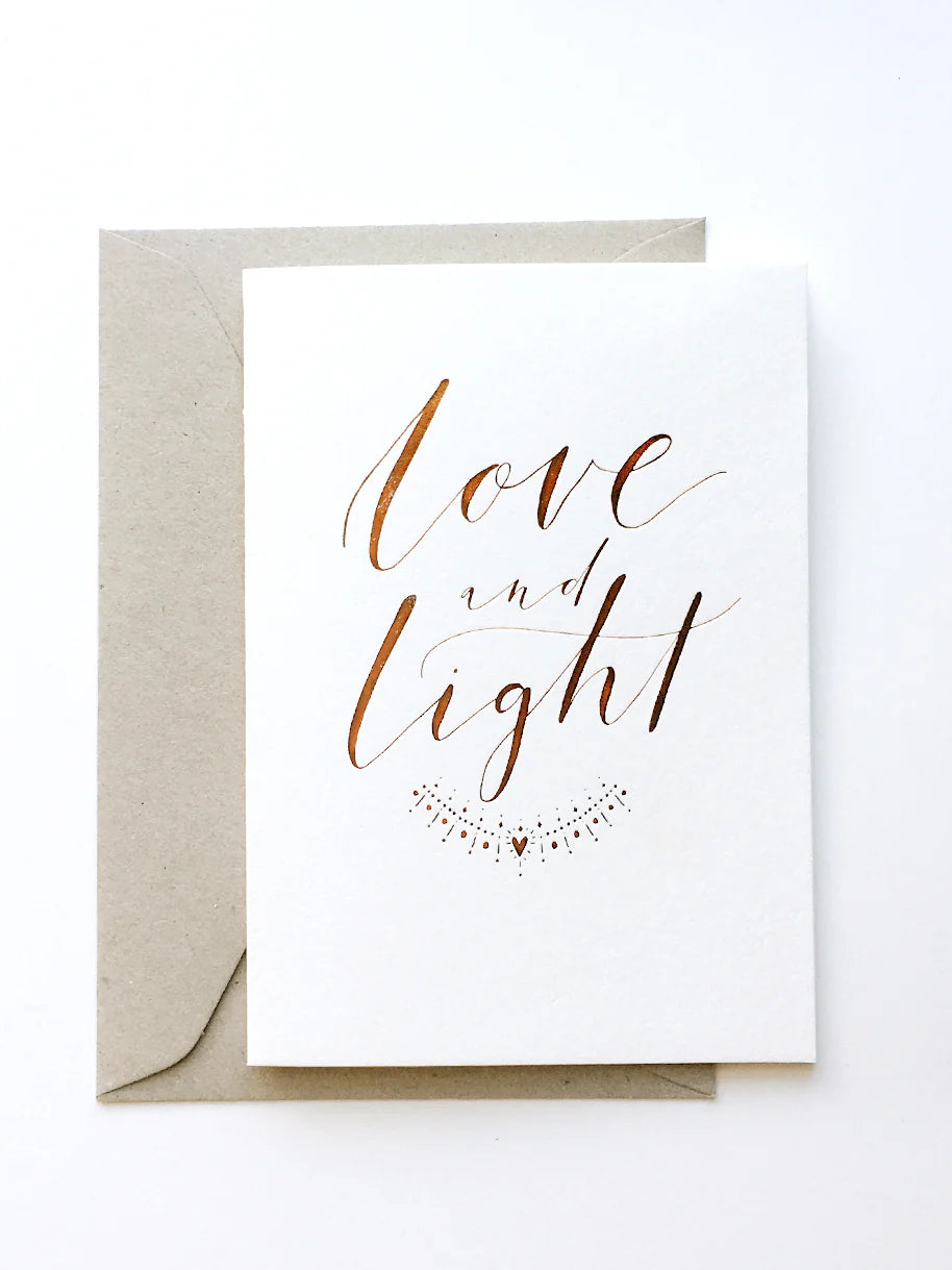 The Little Press Love & Light Copper Foil Greeting Card