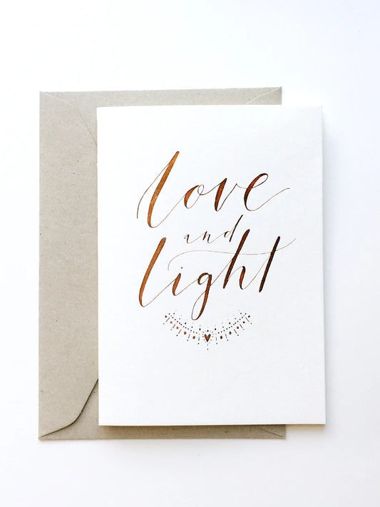 Love & Light Copper Foil Greeting Card