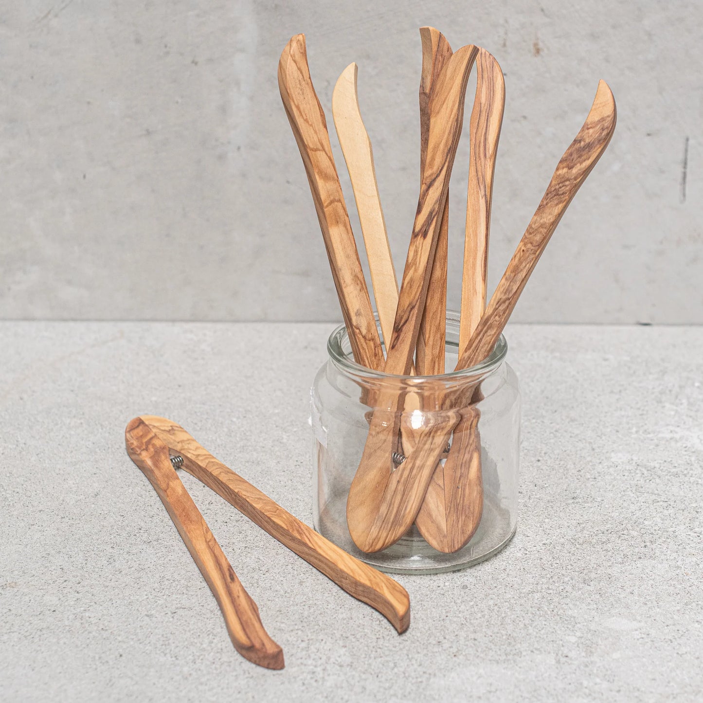 Olive Wood Serving Tongs