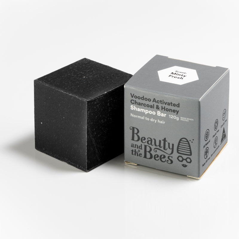 Beauty And The Bees Voodoo Activated Charcoal & Honey Minty Fresh Shampoo Bar