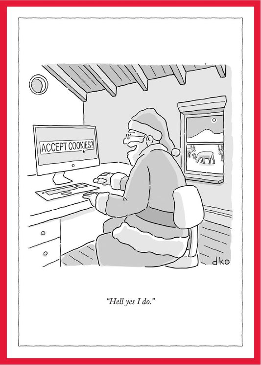 The New Yorker Accept Cookies Christmas Greeting Card