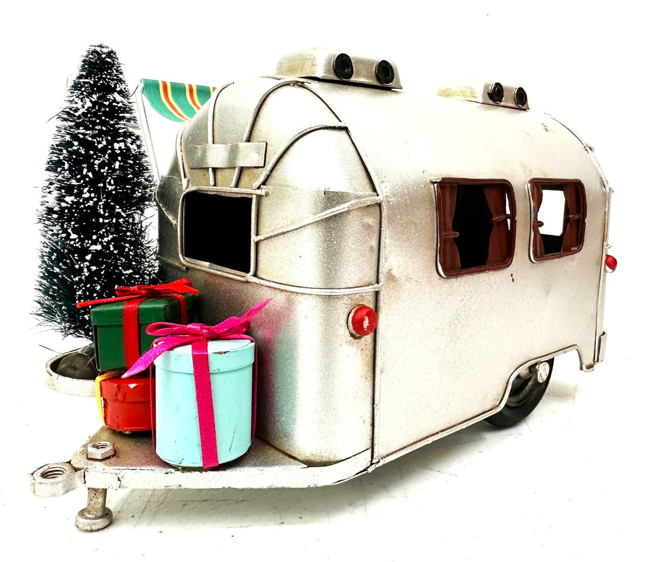 Australian Christmas Metal Wagon, Red Ute and Caravan Ornaments