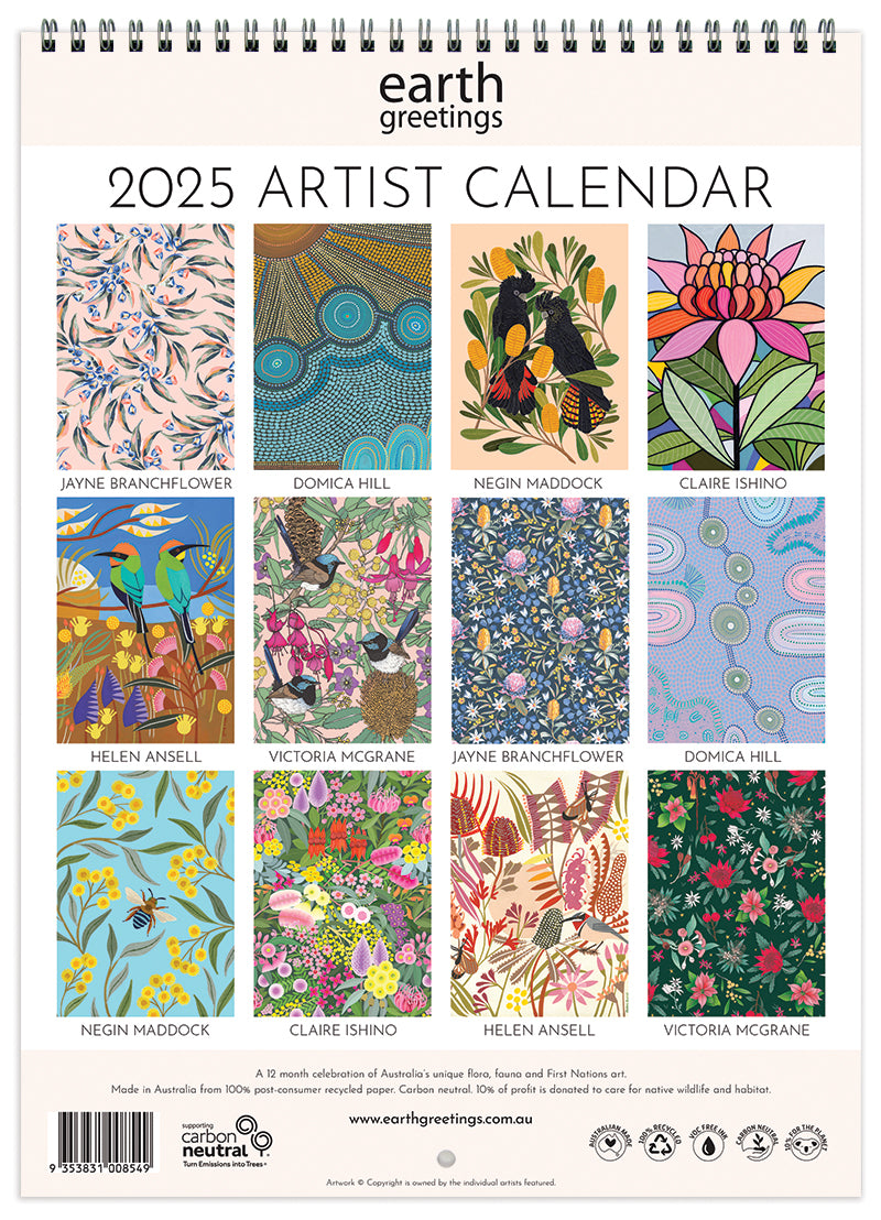 Earth Greetings Australian Artist Calendar 2025