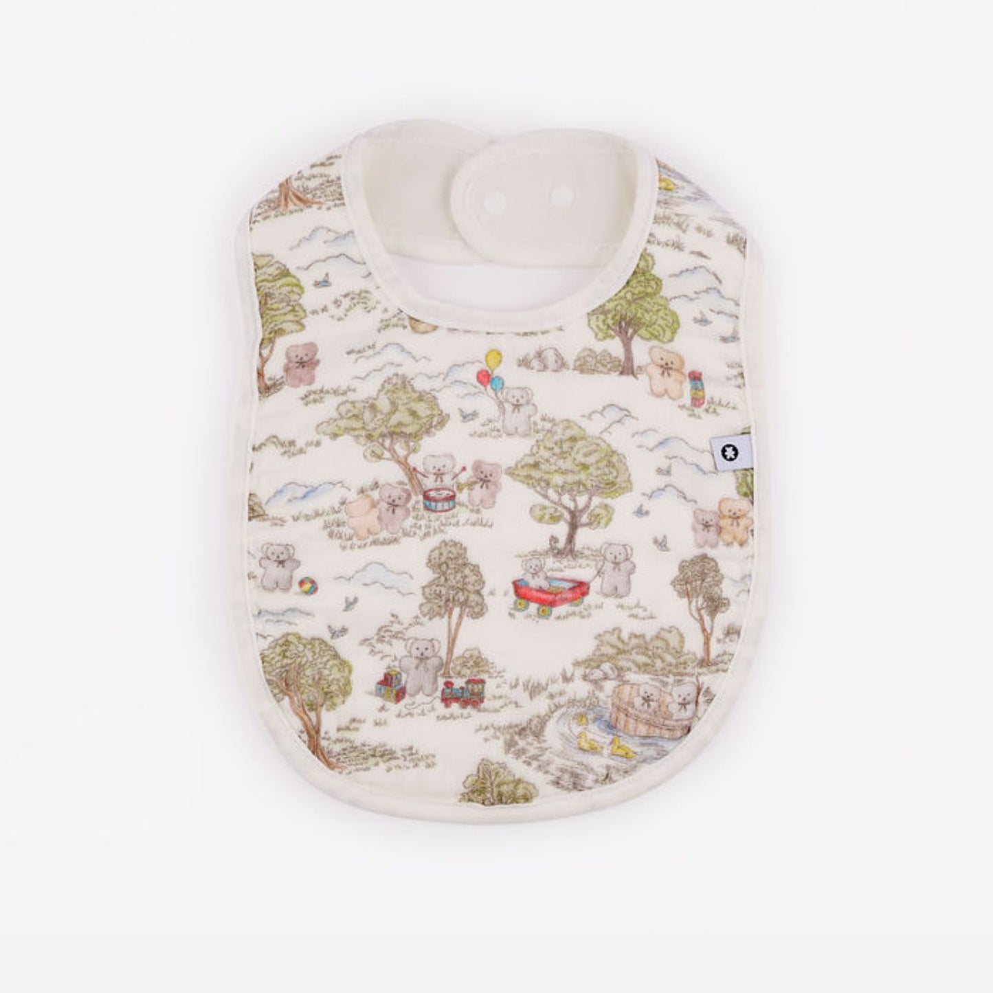 Flatout Bear Cotton Muslin Baby Bib