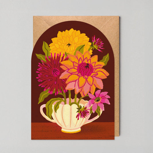 Edyta Demurat Dahlias Greeting Card