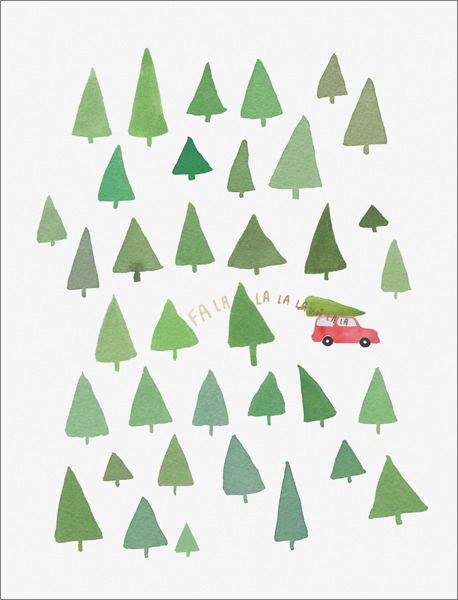 Fa La La Trees Christmas Greeting Card