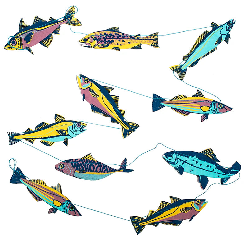 East End Press School Of Fishes Paper Garland