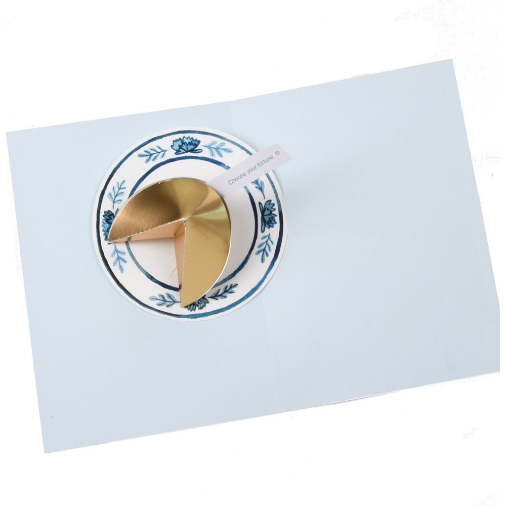 3D Fortune Cookie Pop-Up Greeting Card