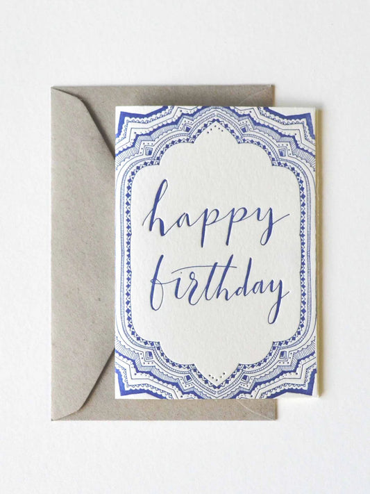 Happy Birthday Letter Press Greeting Card