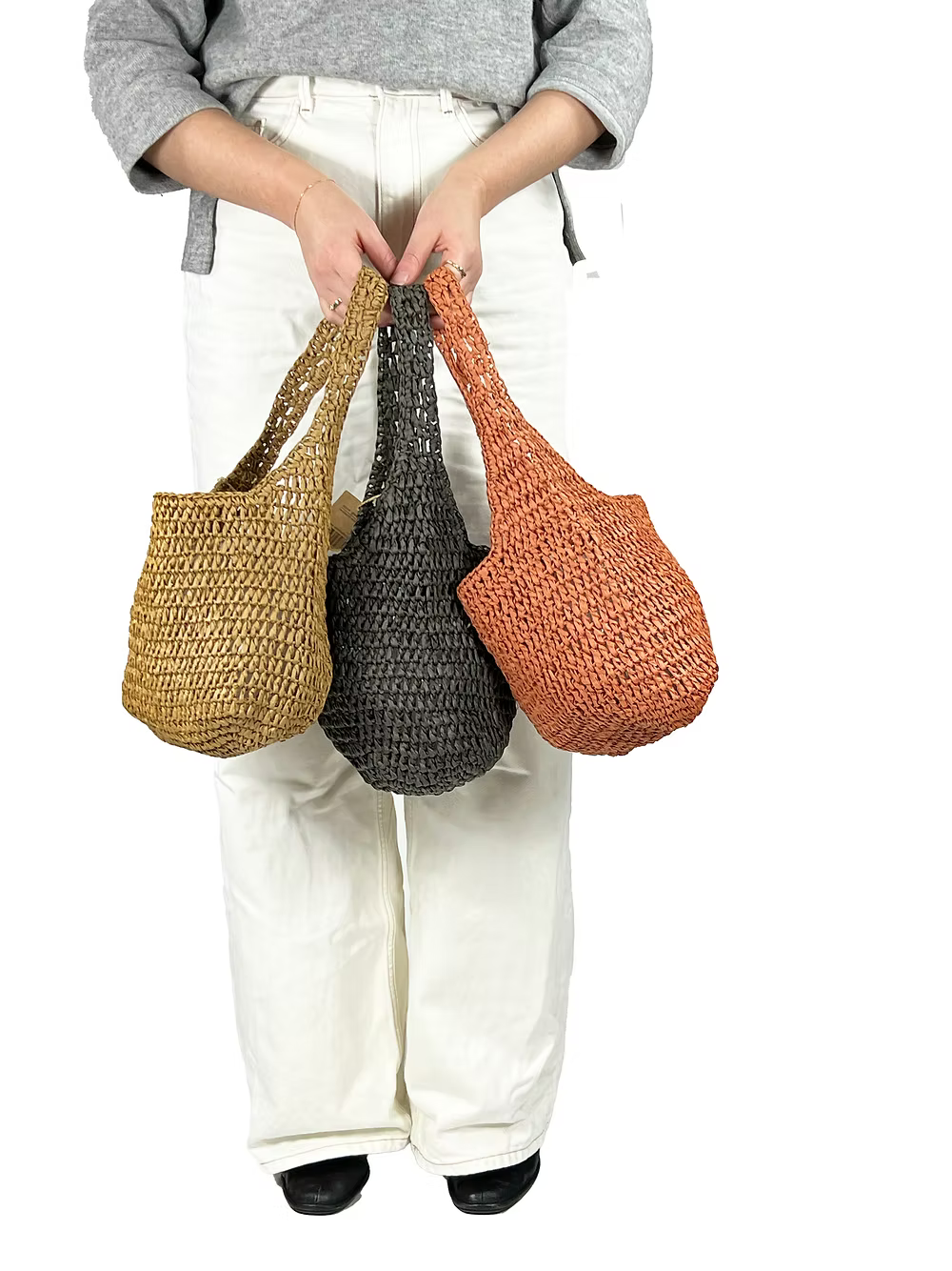 Apple Green Duck Natural Paper Twine Mini Messenger Bag