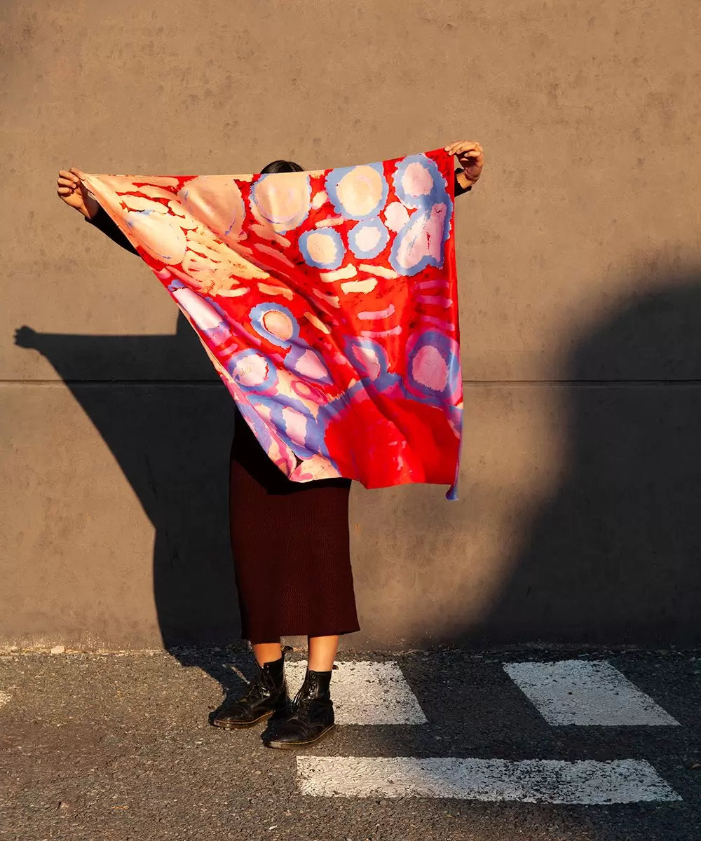 One Of Twelve My Country Silk Scarf - Rosie Tarku King