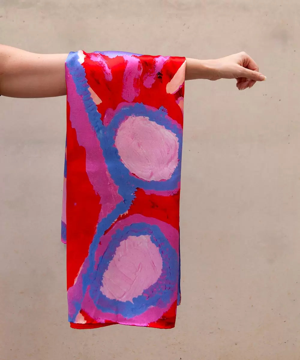 One Of Twelve My Country Silk Scarf - Rosie Tarku King