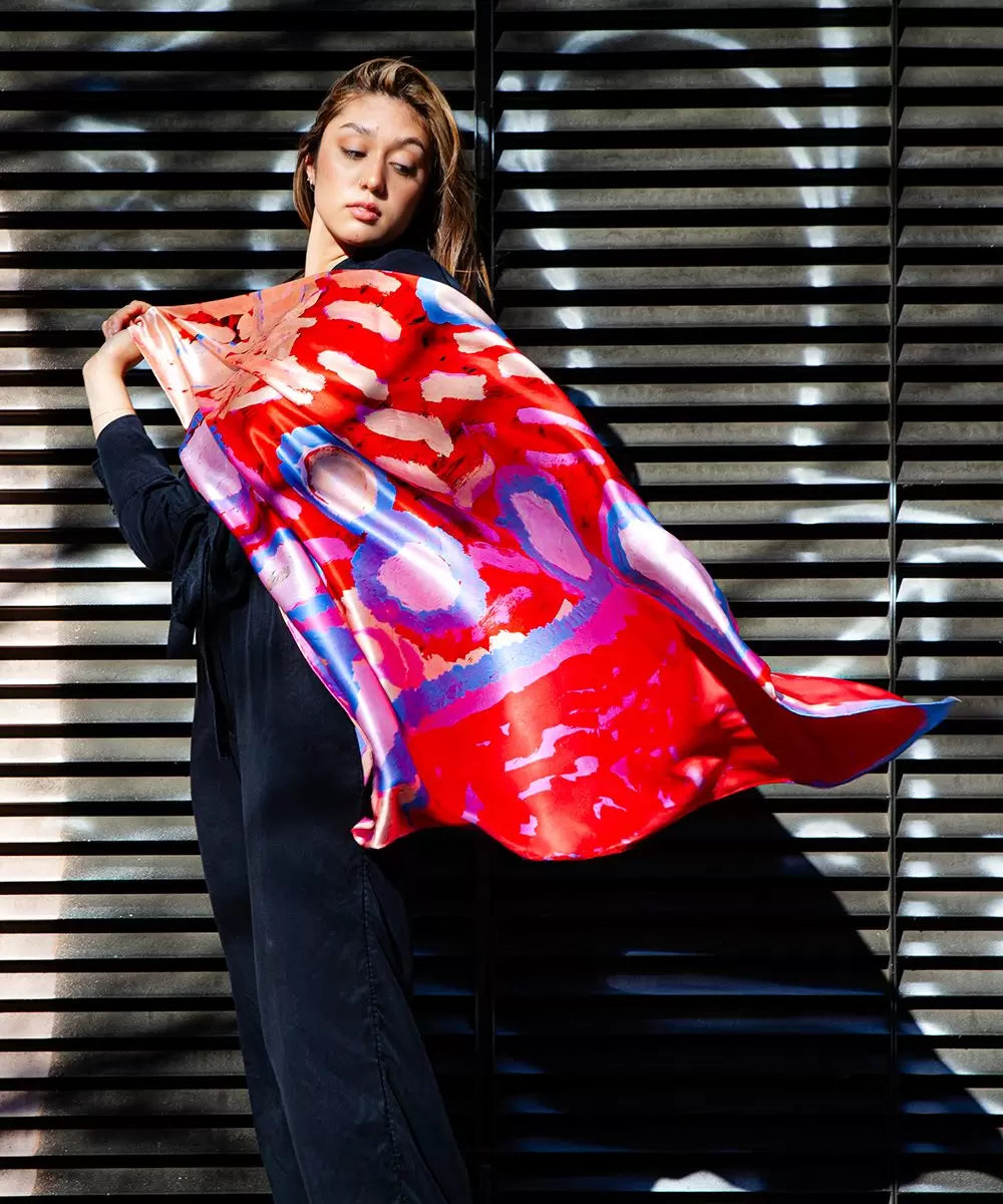 One Of Twelve My Country Silk Scarf - Rosie Tarku King