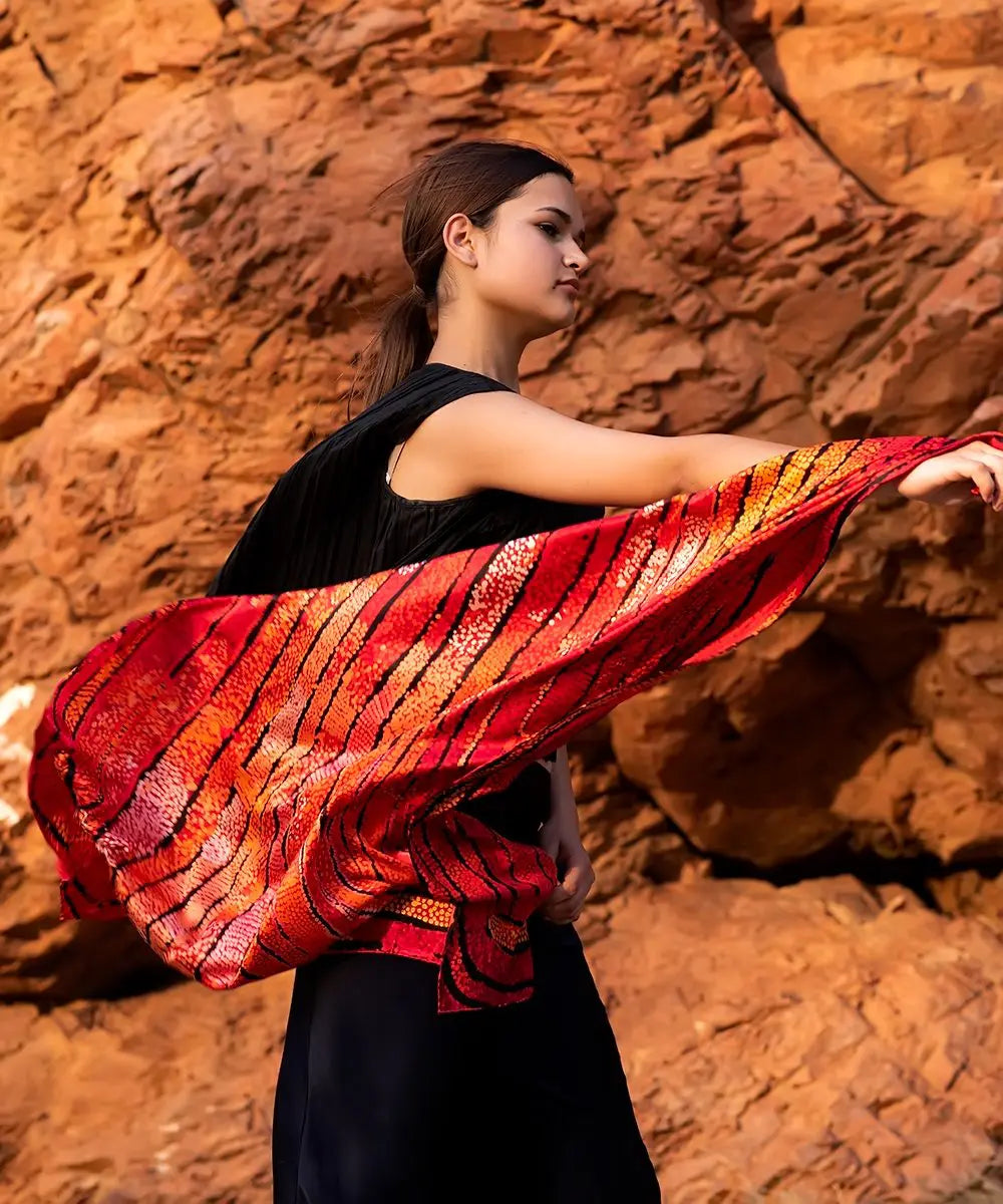 One Of Twelve Untitled Silk Scarf - Naata Nungurrayi