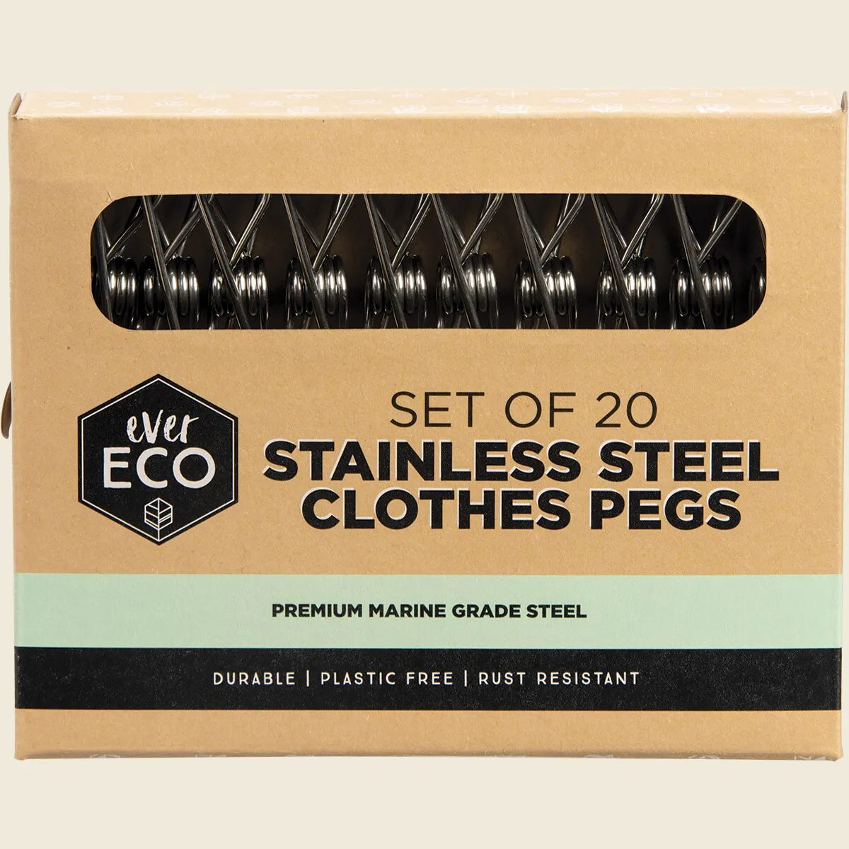 Ever Eco Stainless Steel Clothes Pegs- Set of 40