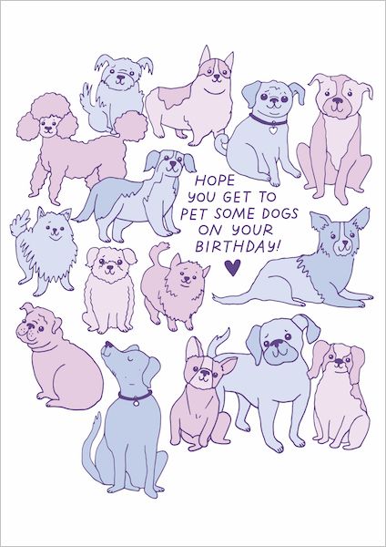 Pet Some Dogs Greeting Card
