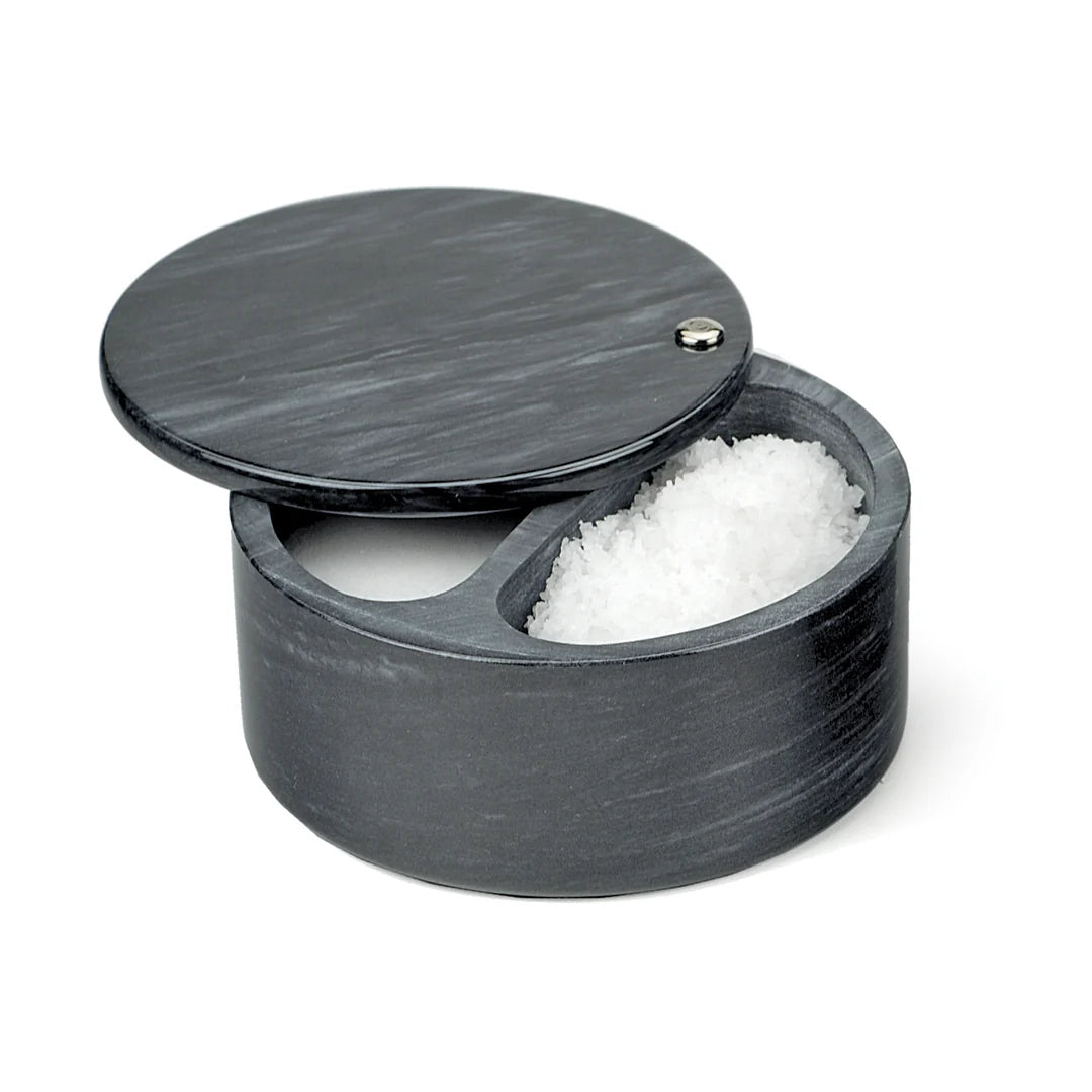 Solid Marble Salt Box with Swivel Lid