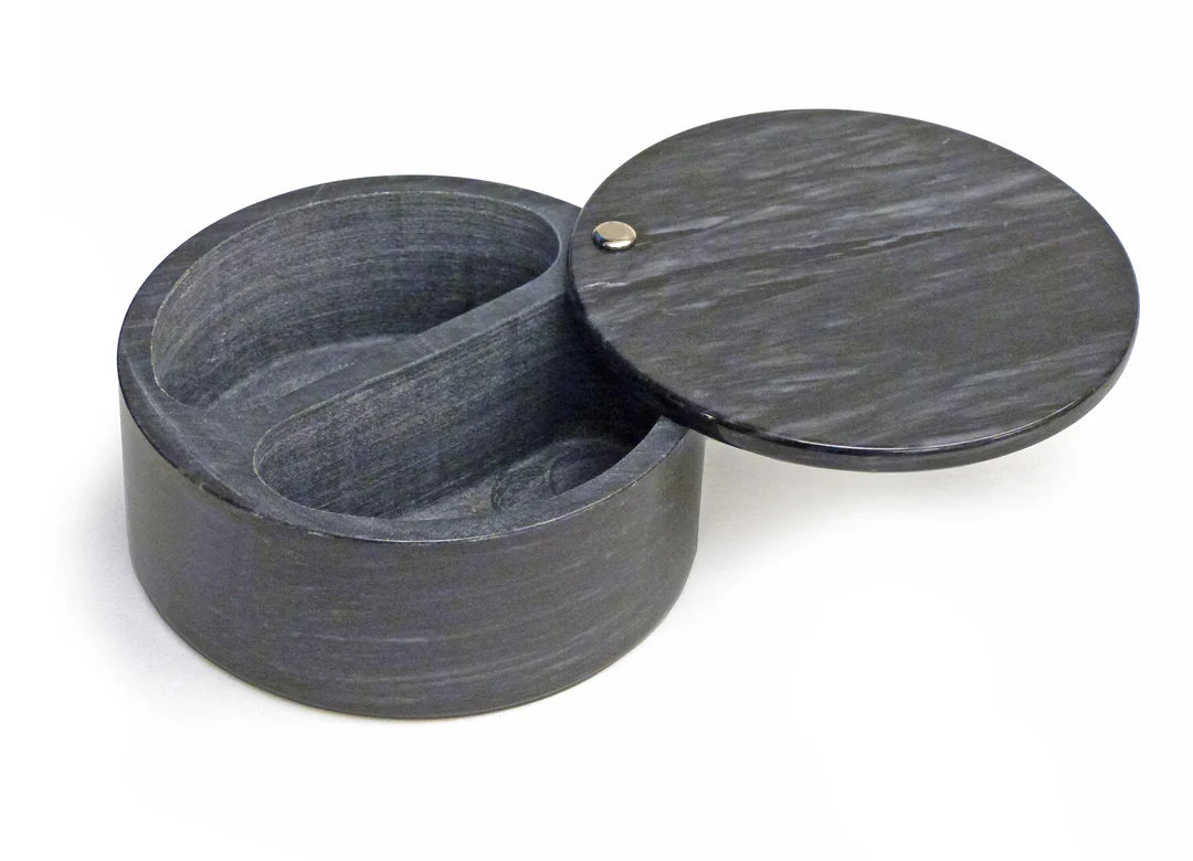 Solid Marble Salt Box with Swivel Lid