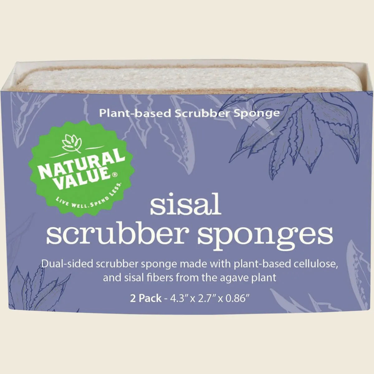 Natural Value Sisal Scrubber 2 Pk Sponges