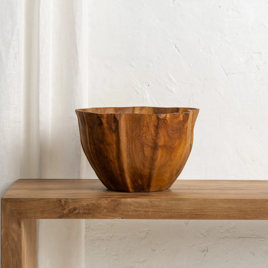 Recycled Teak Anthro Sculptural Bowl