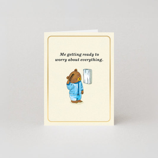 Richard Scarry Worry Gold Foil Mini Greeting Card