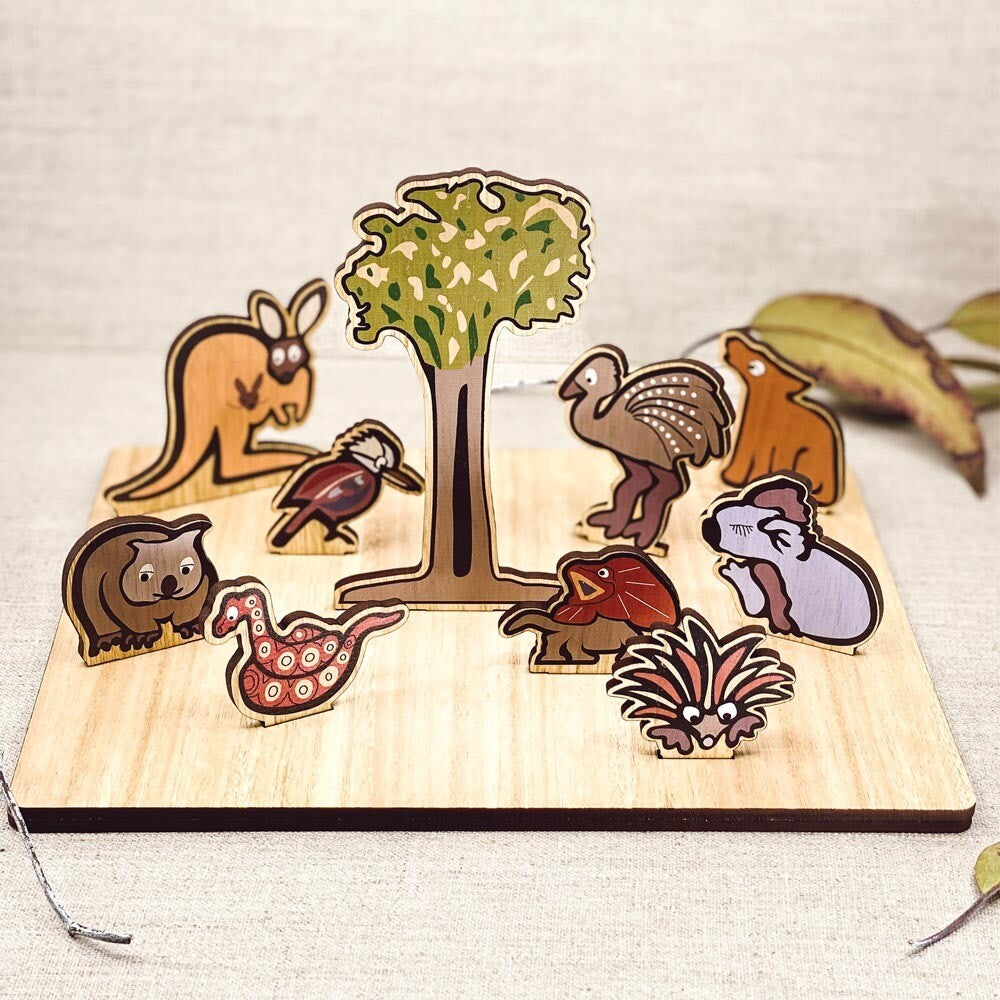 Buttonworks Timber Australian Animals Popup Puzzle