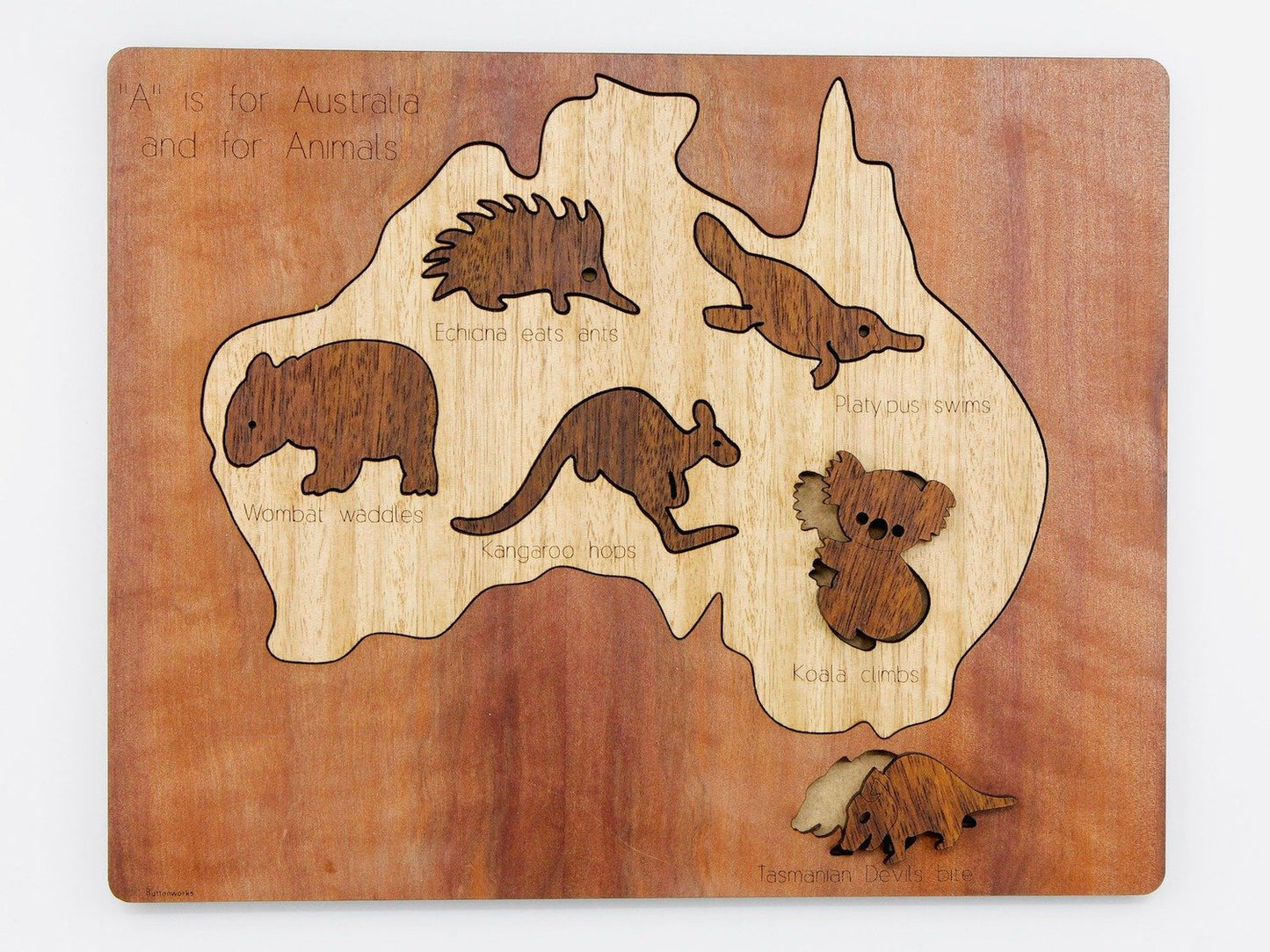 Buttonworks Timber Australian Map Puzzle