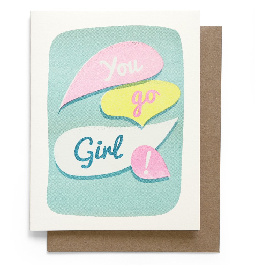 Smarty Pants Paper Company You Go Girl Risograph Greeting Card