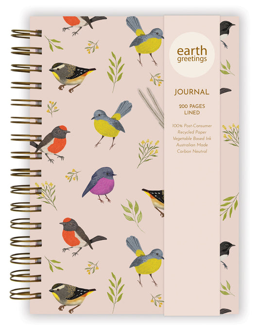 Earth Greetings Negin Maddock Little Birdies A5 Lined Journal