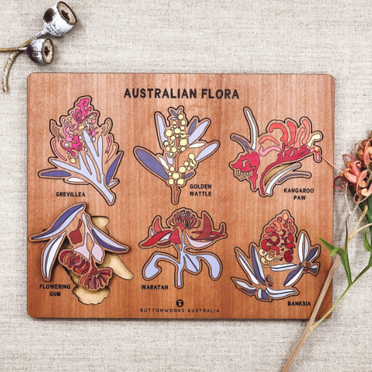 Buttonworks Timber Australian Flora Puzzle