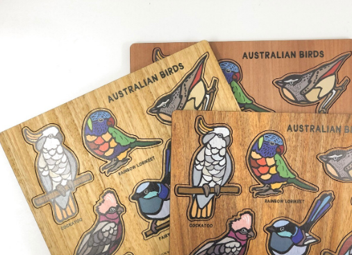 Buttonworks Timber Australian Birds Puzzle