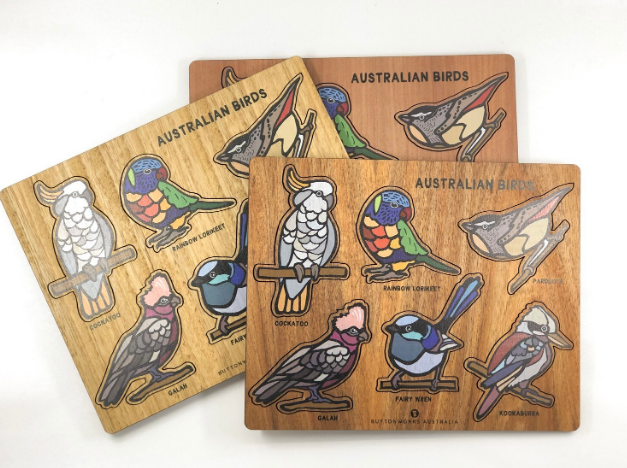 Buttonworks Timber Australian Birds Puzzle