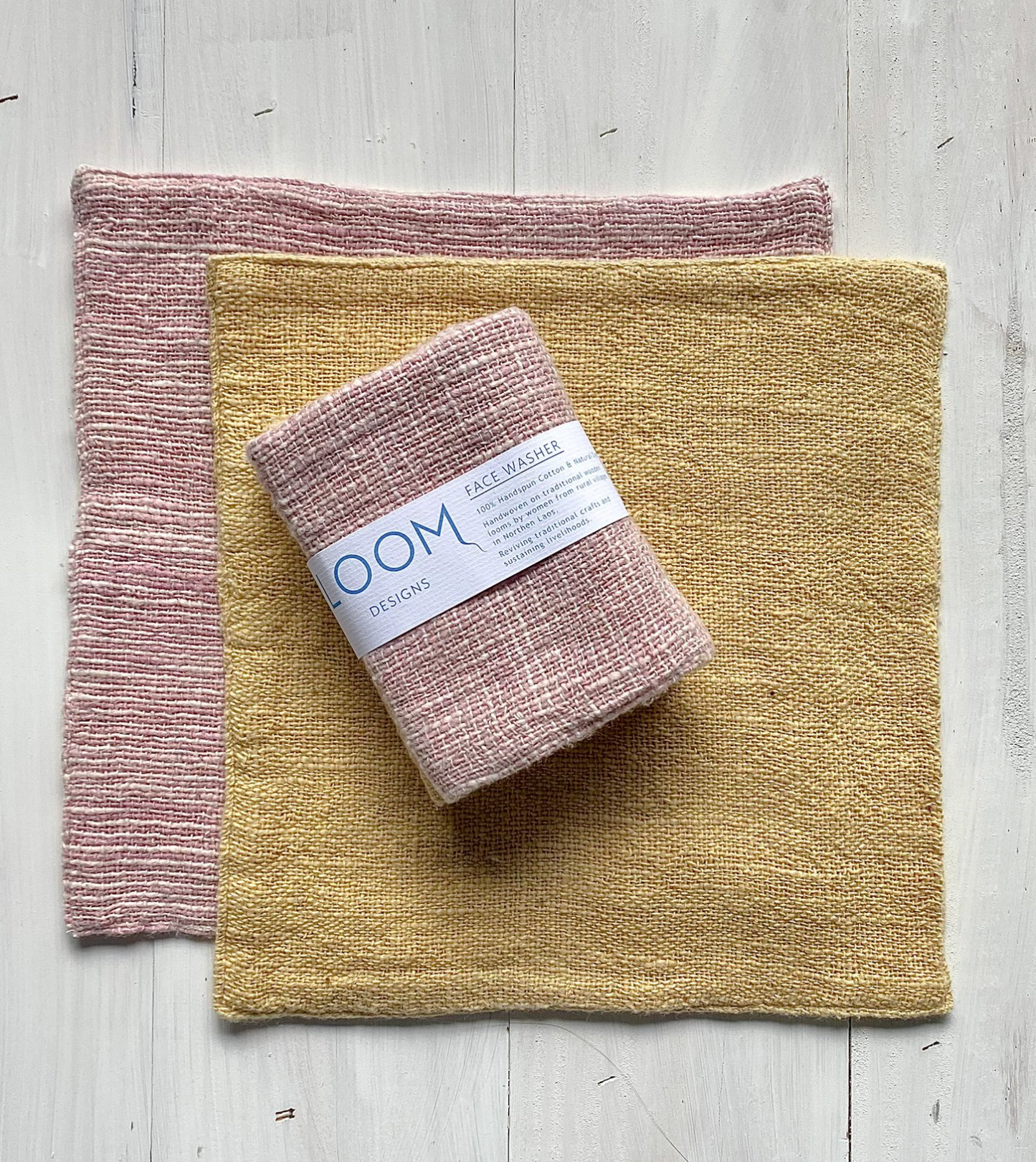 Loom Designs Natural Cotton Face Cloth 2 Pack