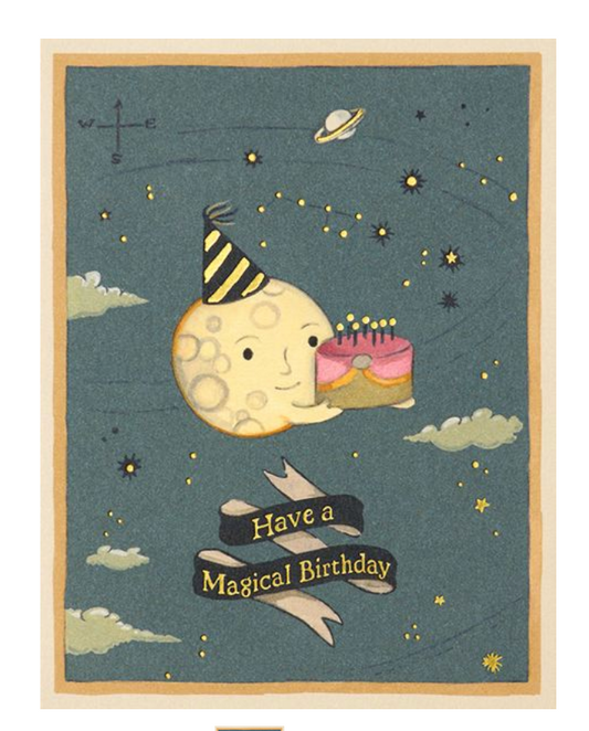 Moon Cake Foil Birthday Greeting Card
