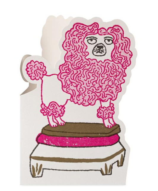 Poodle Cut Out Greeting Card
