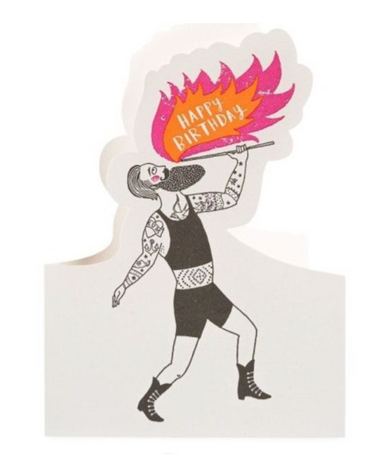 Fire Eater Cut Out Greeting Card