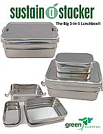 Green Essentials Stainless Steel Sustain-A-Stacker Lunch Box