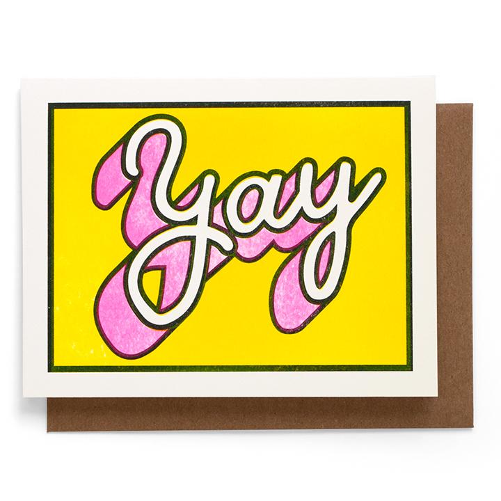 Smarty Pants Paper Company Yay Risograph Greeting Card