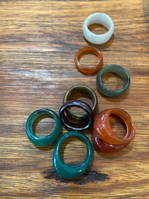 Natural Stone Agate Rings