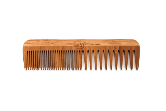 Bass Brush Wide & Narrow Tooth Bamboo Comb