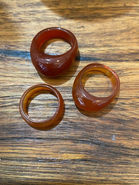 Natural Stone Agate Rings