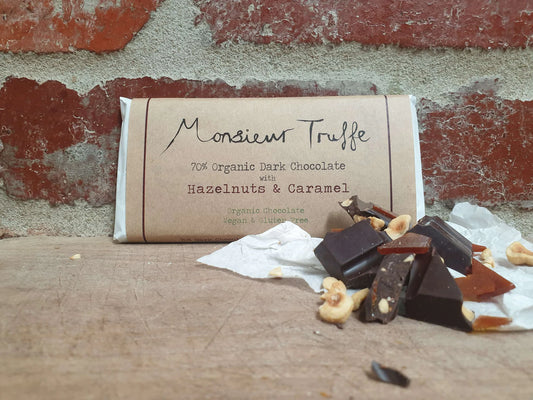 Monsieur Truffe 70% Dark Chocolate with Hazelnuts & Caramel