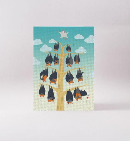 Surfing Sloth Xmas Flying Foxes Christmas Greeting Card