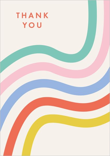 Thank You Waves Foil Greeting Card