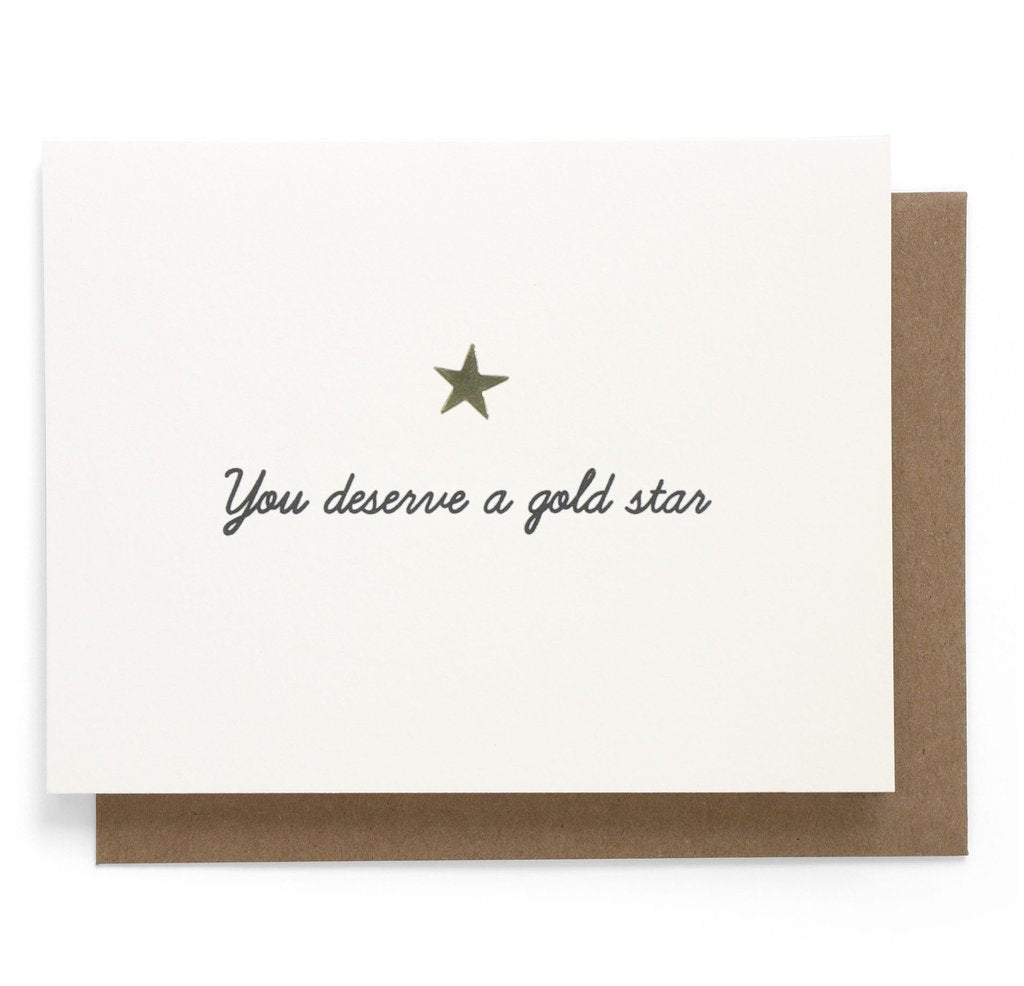 Gold Star Risograph Greeting Card