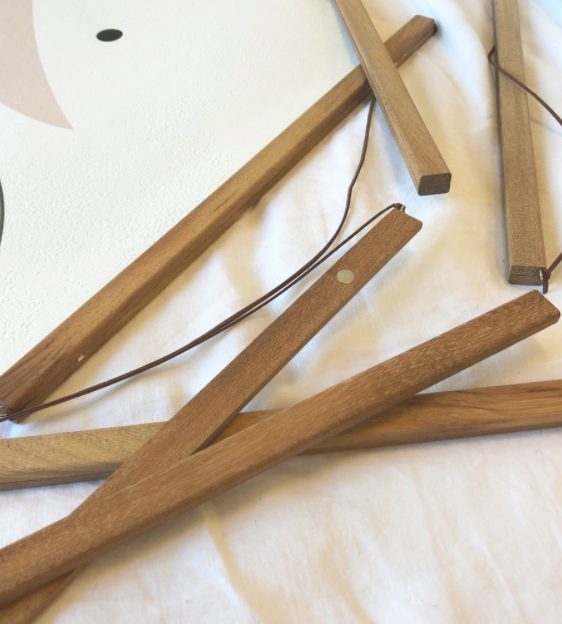 Magnetised Timber Hangers for Prints, Posters, Original Artwork and Tea-towels