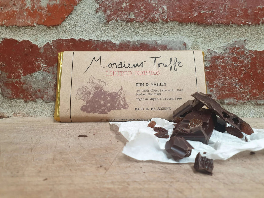 Monsieur Truffe 55% Dark Chocolate Limited Edition Rum N Raisin