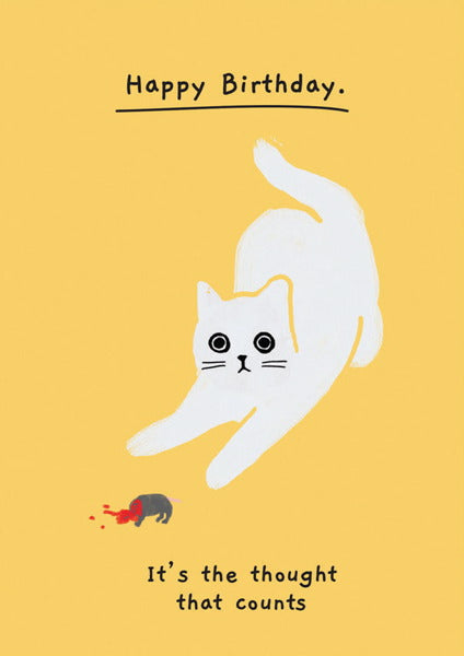 Ken The Cat It's The Thought That Counts Cat Greeting Card
