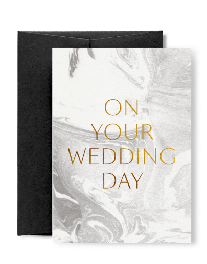 Card Nest Wedding Day Marbled Greeting Card